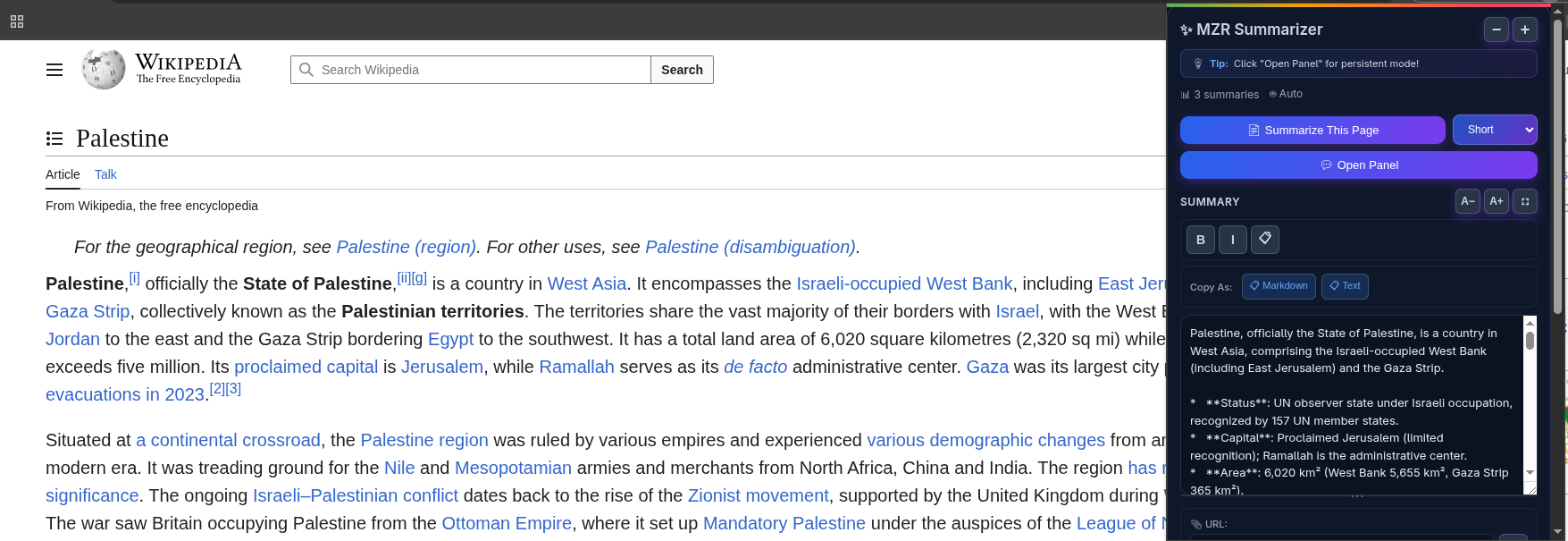 Extension Preview - Quick Summarization